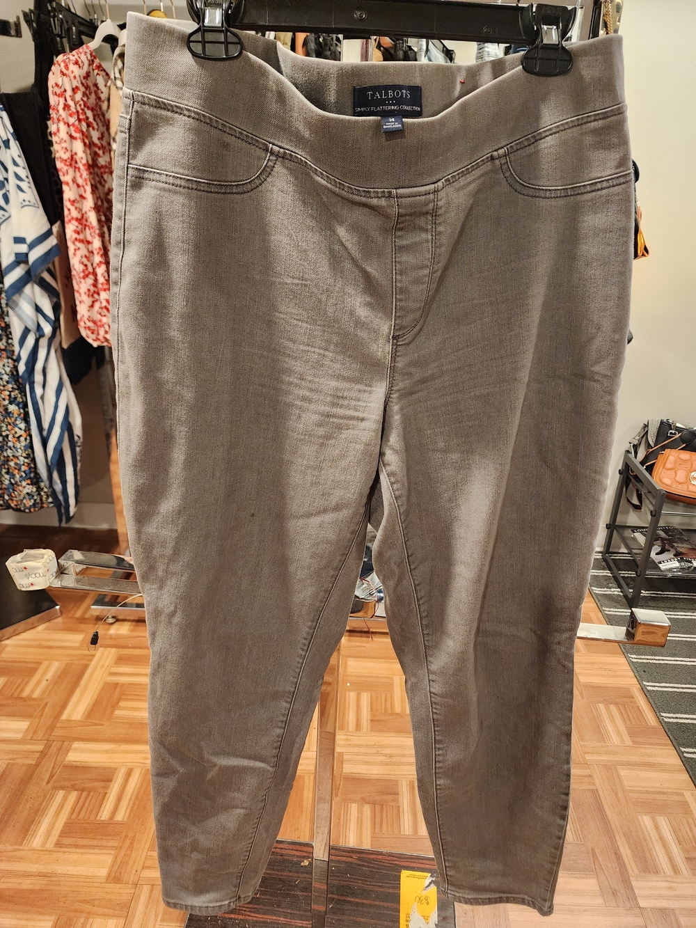 Talbots Women's Taupe Grey Pull-On Jeggings